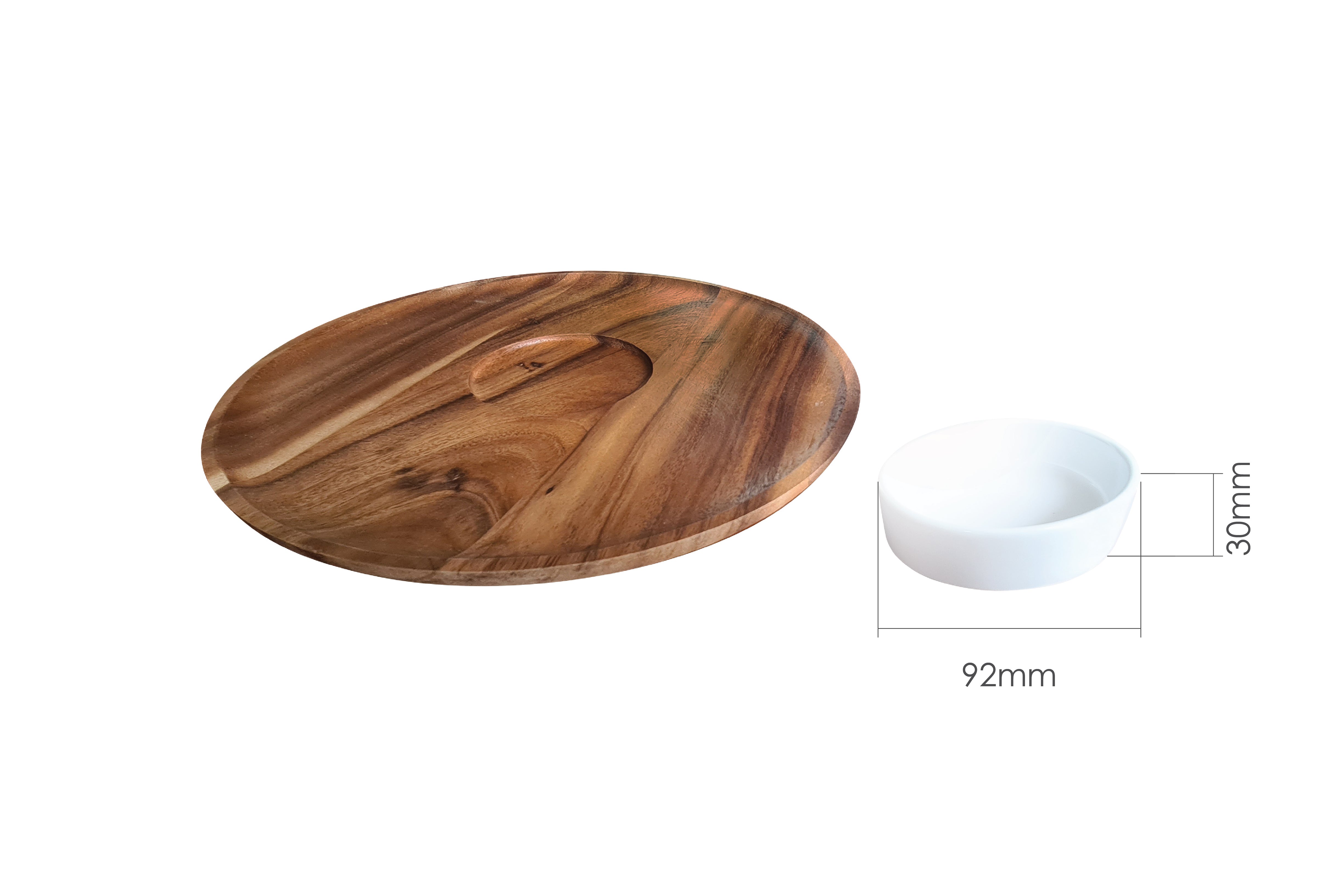 ROUND TRAY WITH SERVING CUP