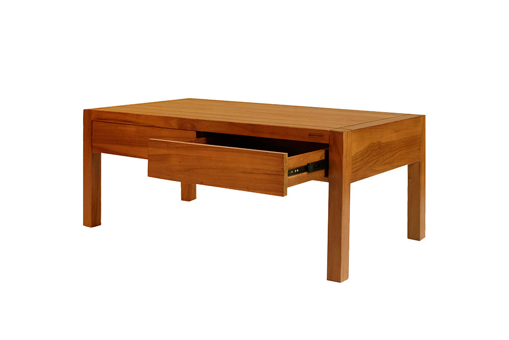 wooden coffee table with storage