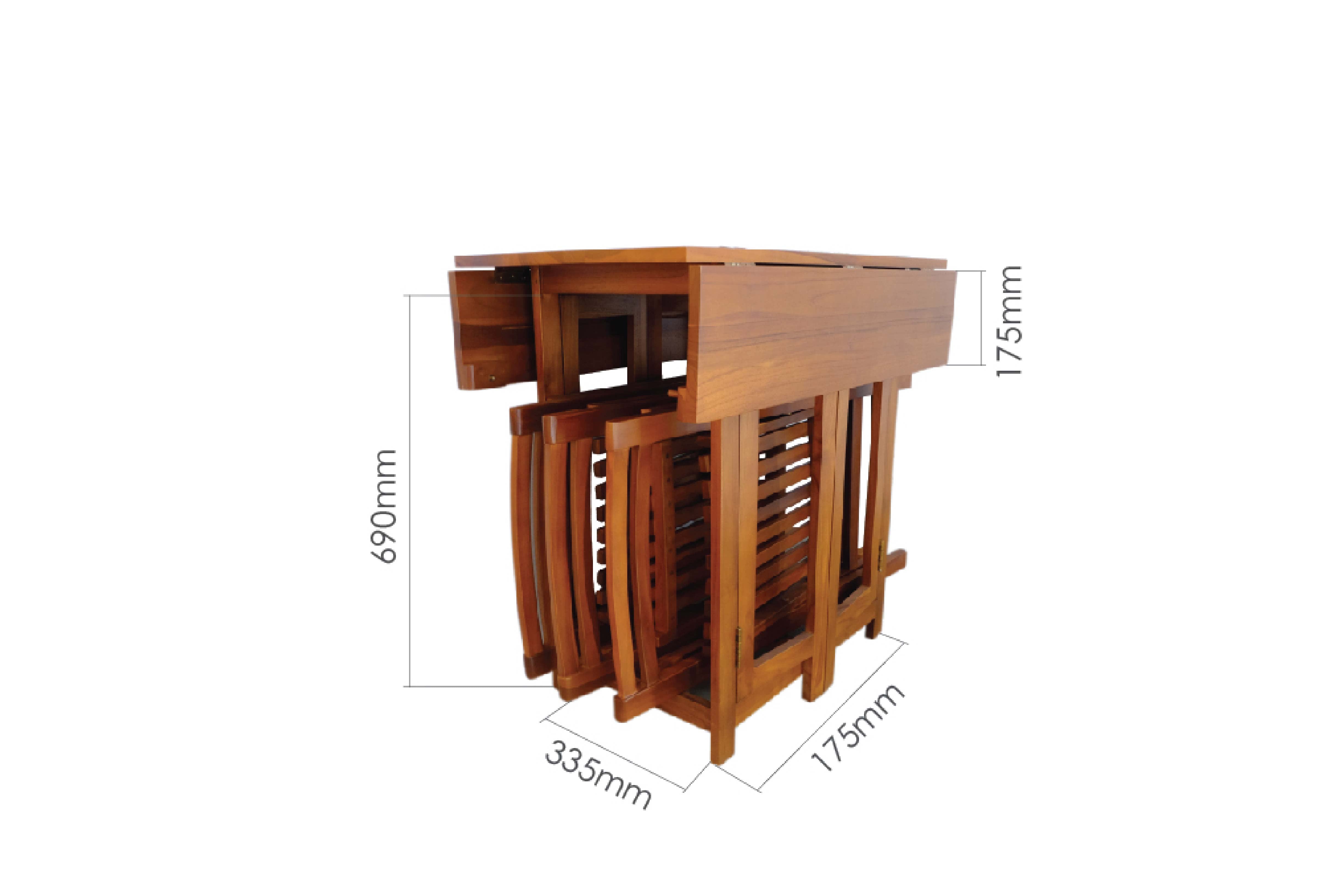 LYFT FOLDABLE DINING SET (1 TABLE + 4 CHAIRS)