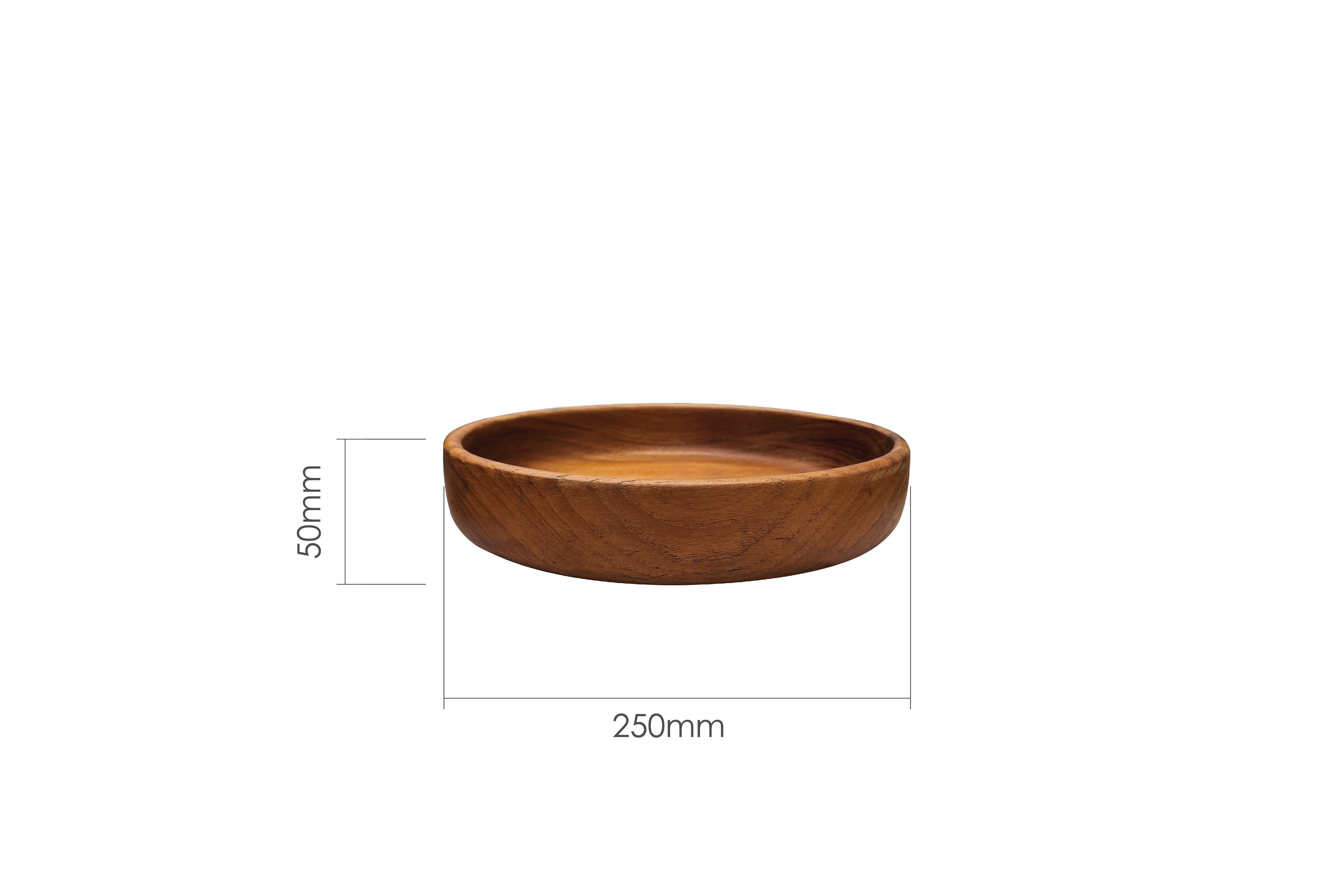 TEAK SERVING BOWL (25CM)