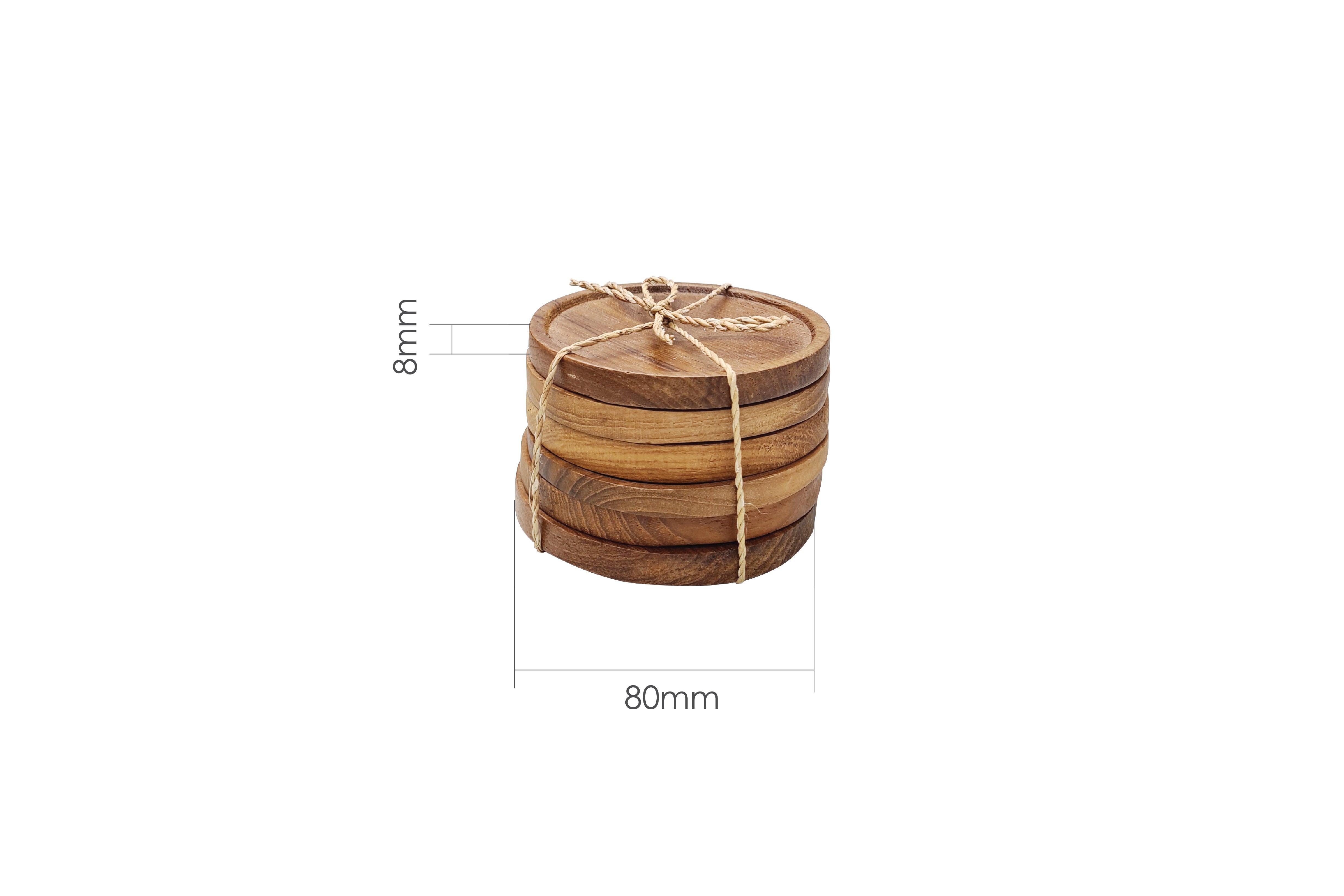 TEAK COASTER 6PCS SET