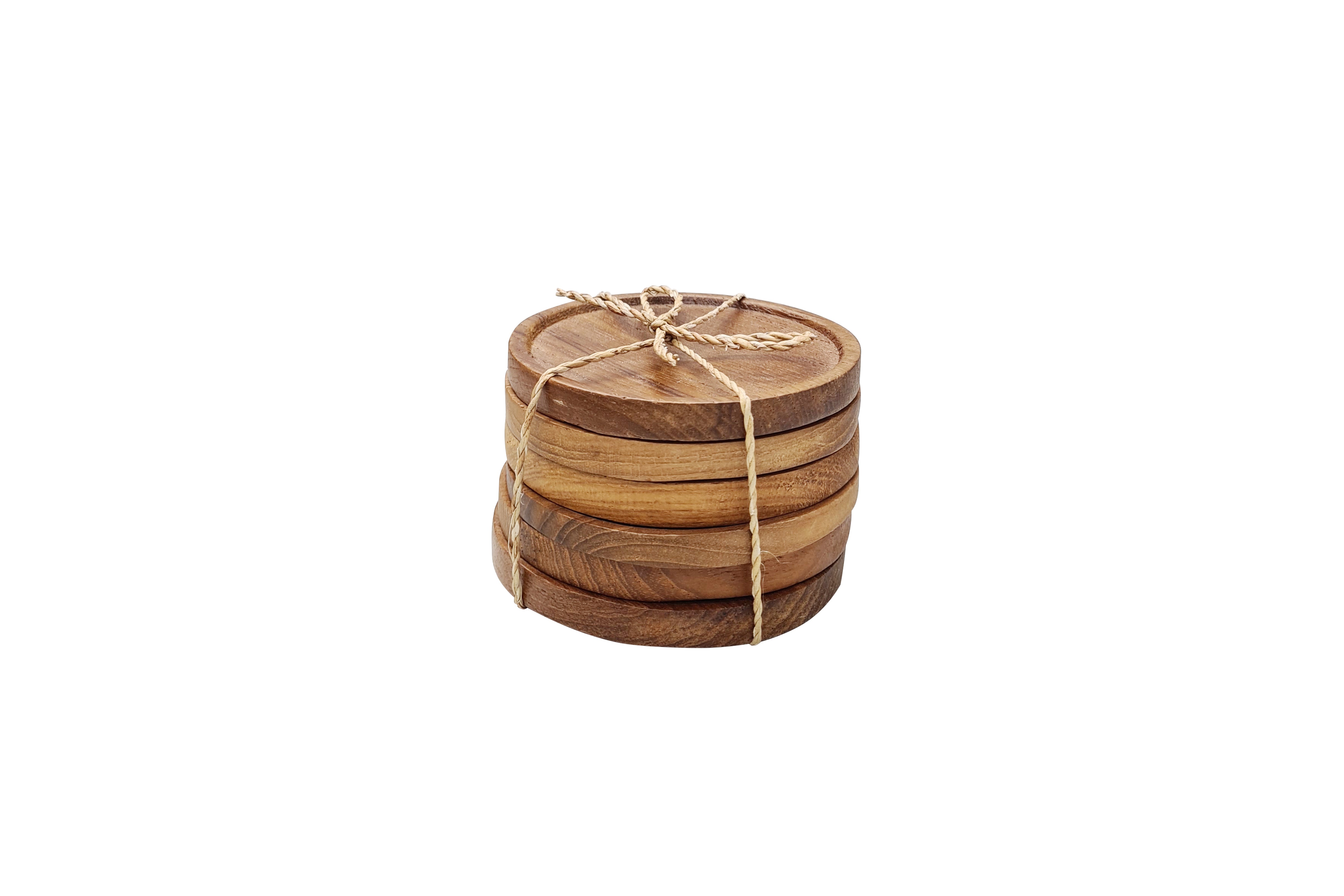 TEAK COASTER 6PCS SET